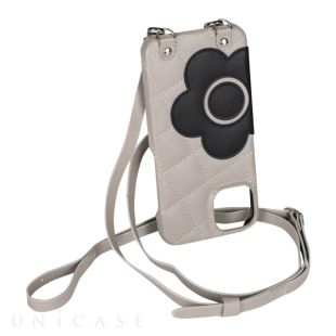 【iPhone14/13 ケース】DAISY PACH PU QUILT Leather New Sling Case (GREGE/BLACK)-4570052793237