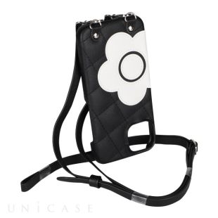 【iPhone14/13 ケース】DAISY PACH PU QUILT Leather New Sling Case (BLACK/WHITE)-4570052793206