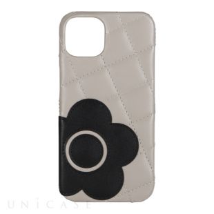 【iPhone14/13 ケース】DAISY PACH PU QUILT Leather Back Case (GREGE/BLACK)-4570052793091