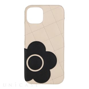 【iPhone14/13 ケース】DAISY PACH PU QUILT Leather Back Case (IVORY/BLACK)-4570052793084
