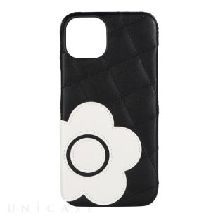 【iPhone14/13 ケース】DAISY PACH PU QUILT Leather Back Case (BLACK/WHITE)-4570052793060