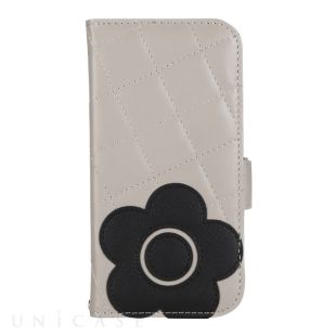 【iPhone14/13 ケース】DAISY PACH PU QUILT Leather Book Type Case (GREGE/BLACK)-4570052793046