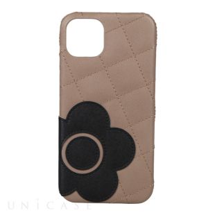 【iPhone13 ケース】DAISY PACH PU QUILT Leather Back Case (TAUPE/BLACK)-4570052778562