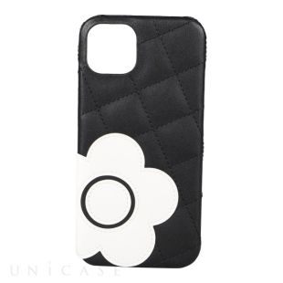 【iPhone13 ケース】DAISY PACH PU QUILT Leather Back Case (BLACK/WHITE)-4570052778555