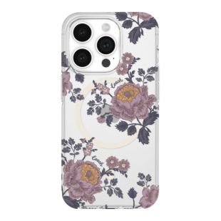 【iPhone15 Pro ケース】Protective Case for MagSafe (Moody Floral/Purple/Glitter/Clear)-4573565909706