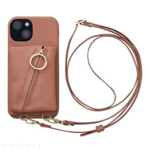 【iPhone14/13 ケース】Clutch Ring Case (gray pink)-4573558550786