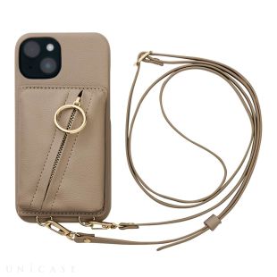 【iPhone14/13 ケース】Clutch Ring Case (beige)-4573558550779