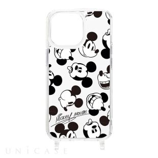 【iPhone15 Pro Max ケース】ショルダーストラップホール付クリアハイブリッドケース (ミッキーマウス)-4573540886626