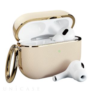 【AirPods Pro(第2/1世代) ケース】PUレザーケース (ベージュ)-4573540881058