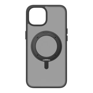 【iPhone15 Plus ケース】Magsafe対応360°スタンドケース Roller (ブラック)-4570047595433