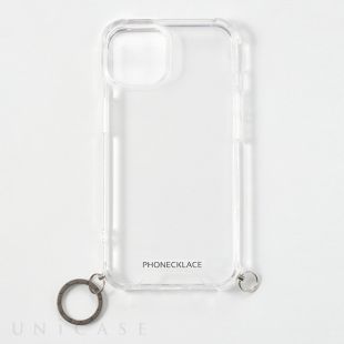 【iPhone14 Plus ケース】ストラップ用リング付きクリアケース (ガンブラックチャーム)-4570047578962