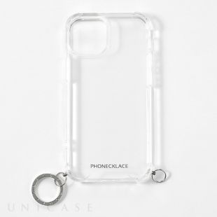 【iPhone14 Plus ケース】ストラップ用リング付きクリアケース (シルバーチャーム)-4570047578948