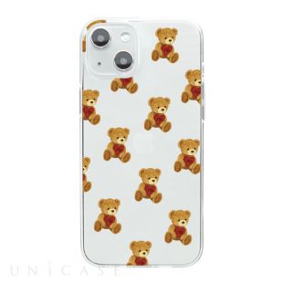 【iPhone14 Plus ケース】ソフトクリアケース (ハートテディ)-4570047581726