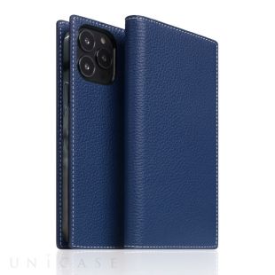 【iPhone13 Pro Max ケース】Full Grain Leather Case (ネイビーブルー)-4570047561421