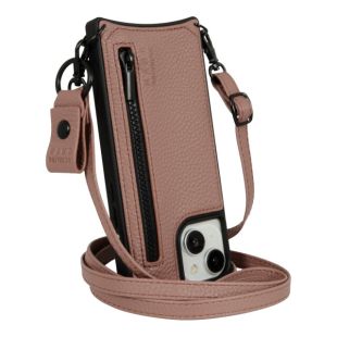 【iPhone15 ケース】背面ケース ストラポケット (ピンクブラウン)-4573317637086