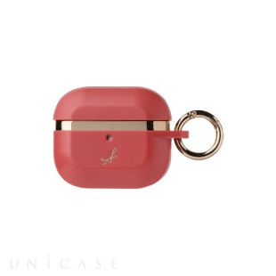 【AirPods(第3世代) ケース】マットカラー耐衝撃ケース (コーラルレッド)-4522327949436