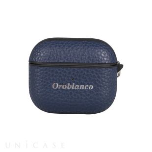 【AirPods(第3世代) ケース】“シュリンク” PU Leather Case (NAVY)-4570052779682