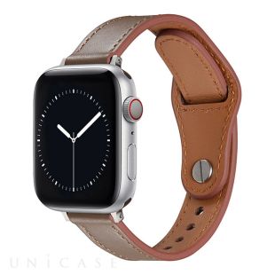 【Apple Watch バンド 49/45/44/42mm】ピンバックル レザー 本革細身 (ブラウン) for Apple Watch Ultra2/1/SE(第2/1世代)/Series9/8/7/6/5/4/3/2/1-4580046894284