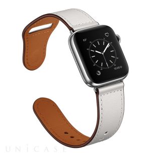 【Apple Watch バンド 49/45/44/42mm】ピンバックル レザー (ホワイト) for Apple Watch Ultra2/1/SE(第2/1世代)/Series9/8/7/6/5/4/3/2/1-4573119940506