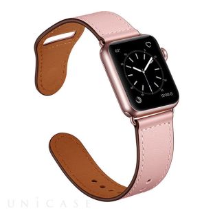 【Apple Watch バンド 49/45/44/42mm】ピンバックル レザー (サンドピンク) for Apple Watch Ultra2/1/SE(第2/1世代)/Series9/8/7/6/5/4/3/2/1-4573119940735