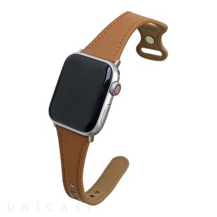 【Apple Watch バンド 41/40/38mm】ピンバックルスリムウェーブ (ブラウン) for Apple Watch SE(第2/1世代)/Series9/8/7/6/5/4/3/2/1-4580046893515