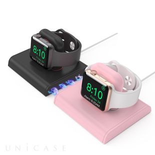 DeliDigi Apple Watch スタンド ツイン (ブラック/ピンク)-4580047043278