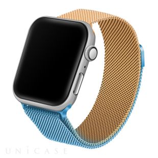 【Apple Watch バンド 41/40/38mm】ステンレスマグネット式 グラデーションバンド (ゴールド/ブルー) for Apple Watch SE(第2/1世代)/Series9/8/7/6/5/4/3/2/1-4582545666041