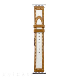 【Apple Watch バンド 41/40/38mm】キャンパスキ地 ステッチベルト (ベージュ) for Apple Watch SE(第2/1世代)/Series9/8/7/6/5/4/3/2/1-4582545666126