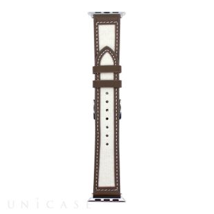 【Apple Watch バンド 41/40/38mm】キャンパスキ地 ステッチベルト (モカ) for Apple Watch SE(第2/1世代)/Series9/8/7/6/5/4/3/2/1-4582545666102