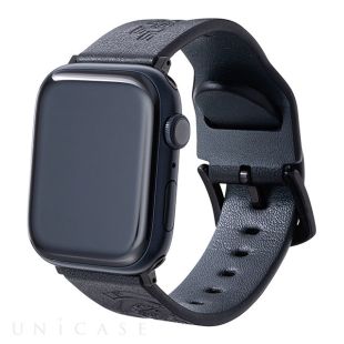 【Apple Watch バンド 41/40/38mm】”KOJIMA PRODUCTIONS” Italian Genuine Leather Watchband (Black) for Apple Watch SE(第1世代)/Series7/6/5/4/3/2/1-4570046386926