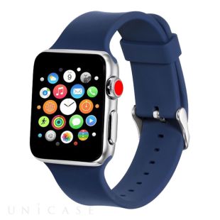 【Apple Watch バンド 41/40/38mm】シリコンバンド (ネイビーブルー) for Apple Watch SE(第2/1世代)/Series9/8/7/6/5/4/3/2/1-4516023782633