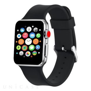 【Apple Watch バンド 41/40/38mm】シリコンバンド (リッチブラック) for Apple Watch SE(第2/1世代)/Series9/8/7/6/5/4/3/2/1-4516023782626