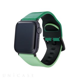 【Apple Watch バンド 41/40/38mm】“at Once” Genuine Leather Watchband (Green) for Apple Watch SE(第2/1世代)/Series9/8/7/6/5/4/3/2/1-4570046386391