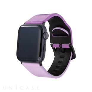 【Apple Watch バンド 41/40/38mm】“at Once” Genuine Leather Watchband (Purple) for Apple Watch SE(第2/1世代)/Series9/8/7/6/5/4/3/2/1-4570046386377