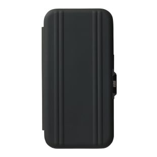 【iPhone15/14/13 ケース】ZERO HALLIBURTON Hybrid Shockproof Flip Case (Black)-4573558551431