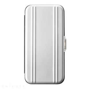 【iPhone14 Plus ケース】ZERO HALLIBURTON Hybrid Shockproof Flip Case (Silver)-4573558550571