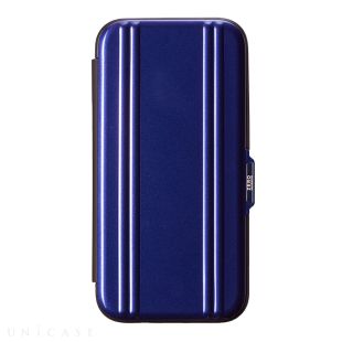 【iPhone14 Pro ケース】ZERO HALLIBURTON Hybrid Shockproof Flip Case (Blue)-4573558550533
