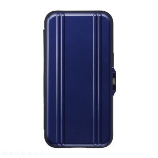 【iPhone13 ケース】ZERO HALLIBURTON Hybrid Shockproof Flip Case for iPhone13 (Blue)-4573558550052
