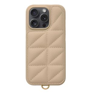 【iPhone15 Pro ケース】Triangle Puffy Case (beige)-4573558553015