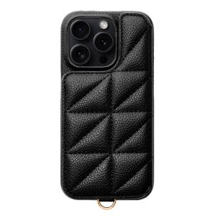 【iPhone15 Pro ケース】Triangle Puffy Case (black)-4573558552971