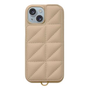 【iPhone15/14/13 ケース】Triangle Puffy Case (beige)-4573558552919
