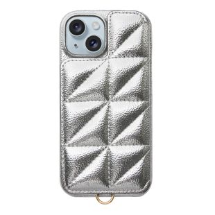 【iPhone15/14/13 ケース】Triangle Puffy Case (silver)-4573558552902