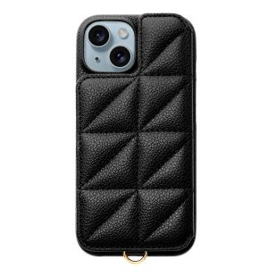 【iPhone15/14/13 ケース】Triangle Puffy Case (black)-4573558552896