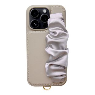 【iPhone15 Pro ケース】Classy Scrunchie Case (greige)-4573558552933