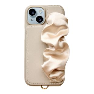【iPhone15/14/13 ケース】Classy Scrunchie Case (beige)-4573558552797