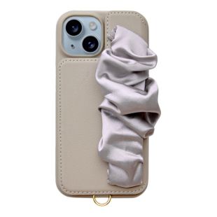 【iPhone15/14/13 ケース】Classy Scrunchie Case (greige)-4573558552780