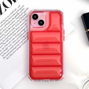 【iPhone15/14/13 ケース】ダウンクリアケース (レッド)-4573558554029