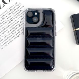 【iPhone15/14/13 ケース】ダウンクリアケース (ブラック)-4573558554012