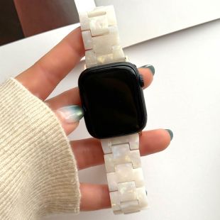 【Apple Watch バンド 41/40/38mm】マーブル樹脂バンド (アイボリー) for Apple Watch SE(第2/1世代)/Series9/8/7/6/5/4/3/2/1-4573558553992