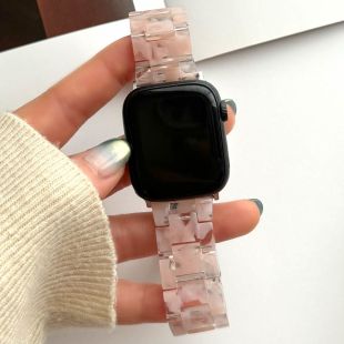 【Apple Watch バンド 41/40/38mm】マーブル樹脂バンド (コーラル) for Apple Watch SE(第2/1世代)/Series9/8/7/6/5/4/3/2/1-4573558553978